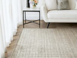 Taylor Dune carpet in dune and taupe, shown in a lifestyle front view