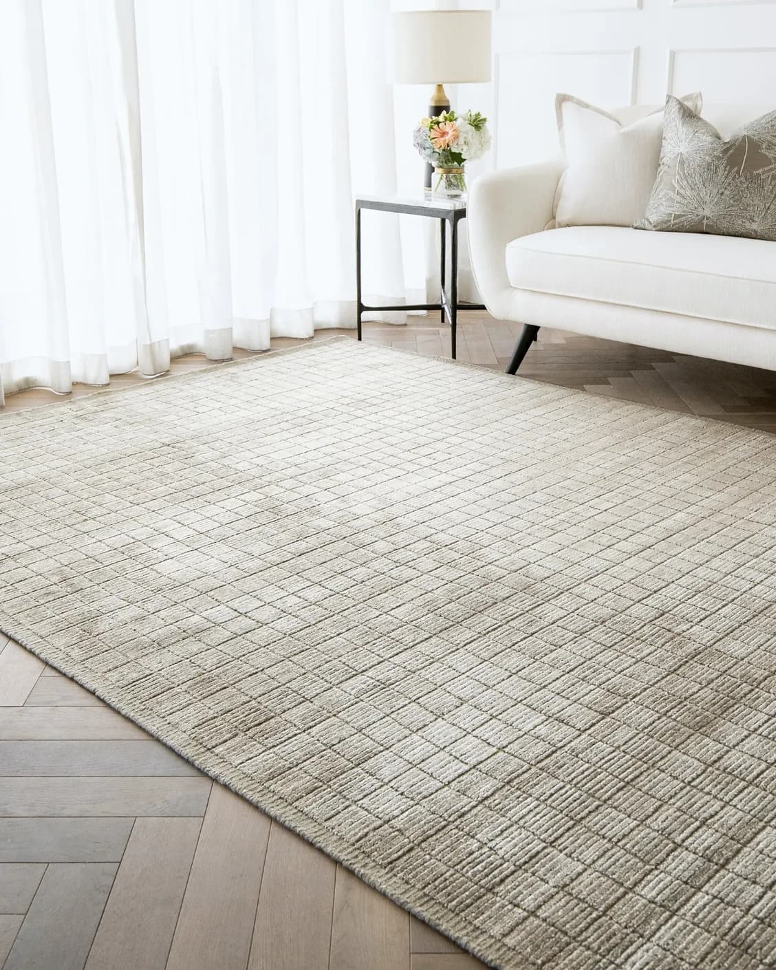 Taylor Dune carpet in taupe, shown in a lifestyle right view as image 5
