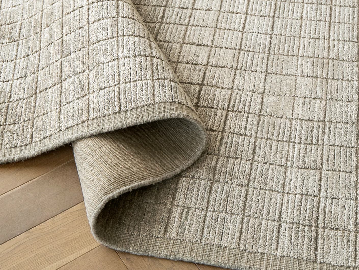Taylor Dune Runners carpets in dune and taupe, shown in a product close-up view