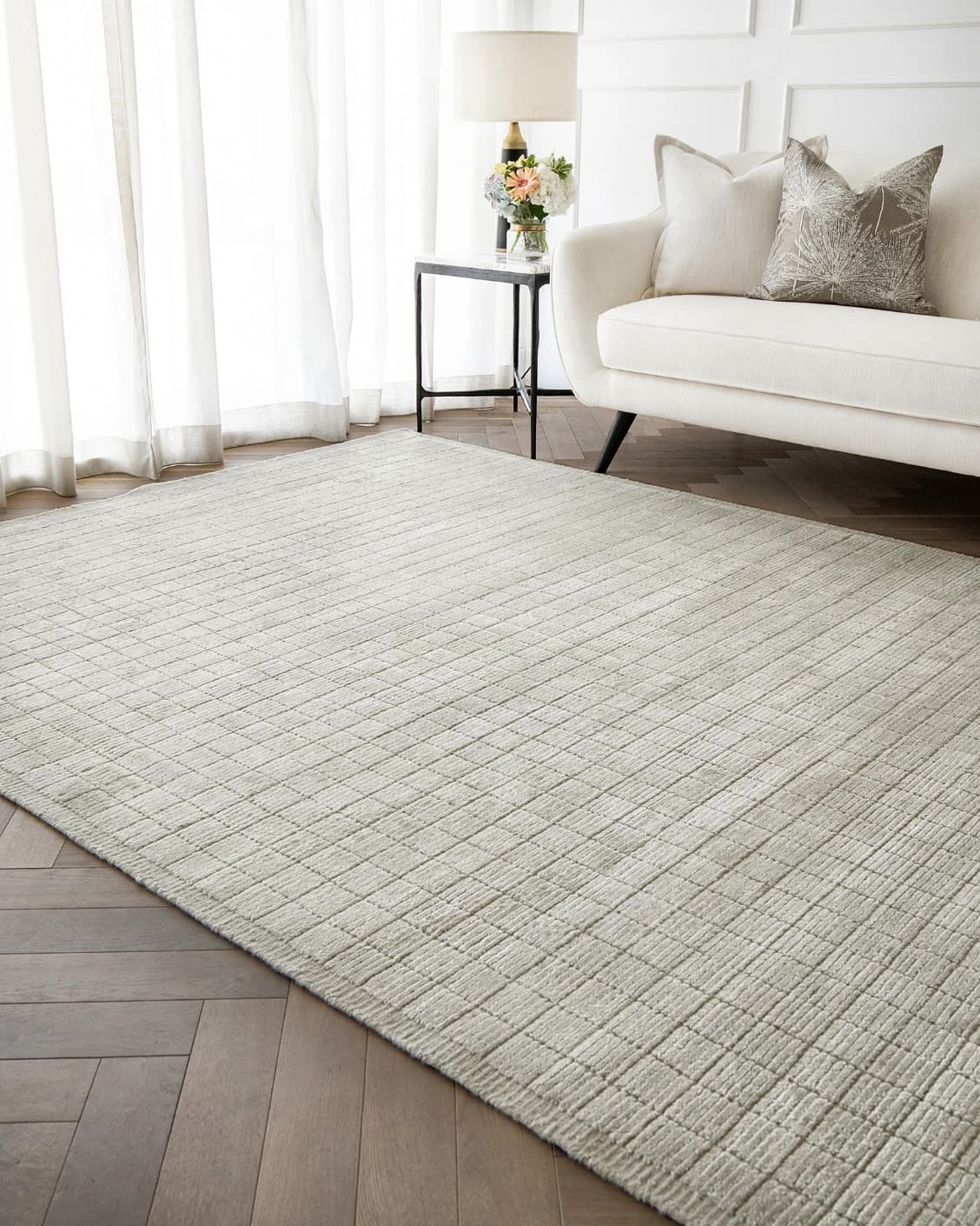 Taylor Sandy carpet in beige, shown in a lifestyle right view as image 5