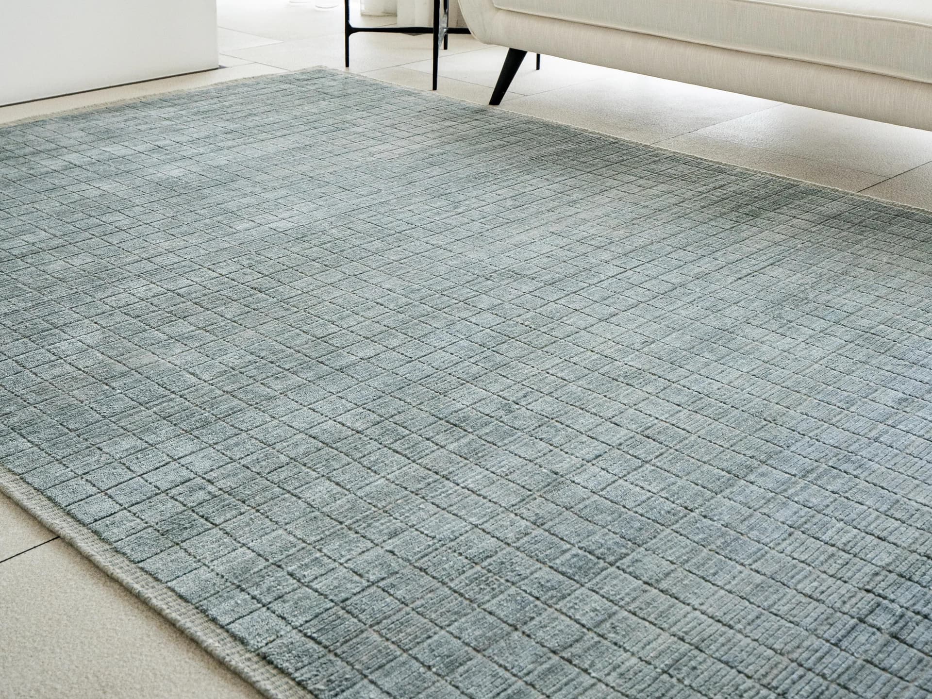 Taylor Sky Runners carpets in sky, shown in a lifestyle right view as image 3