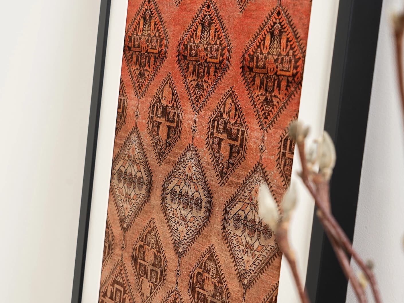 Terracotta fine art print in brown, shown in a lifestyle close-up view as image 2
