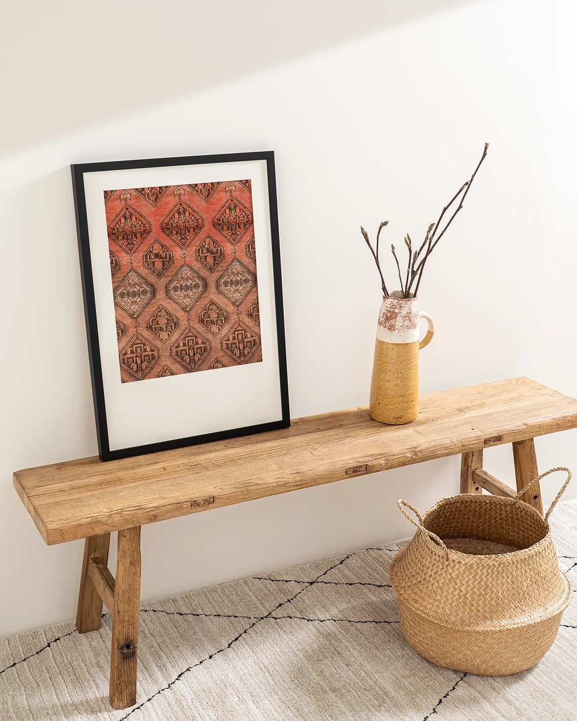 Terracotta fine art print in brown, shown in a lifestyle top view as image 4