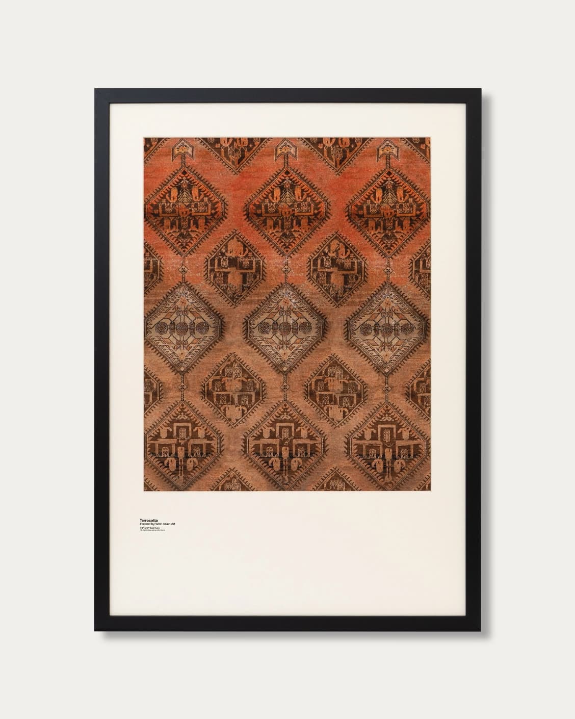 Terracotta fine art print in brown, shown in a lifestyle front view as image 1