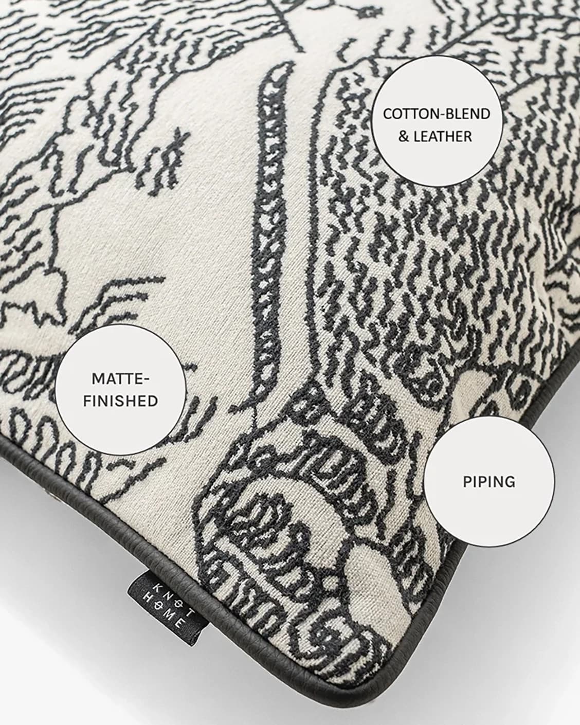 Tessa Steele cushions in ivory and charcoal, shown in a product close-up as image 13