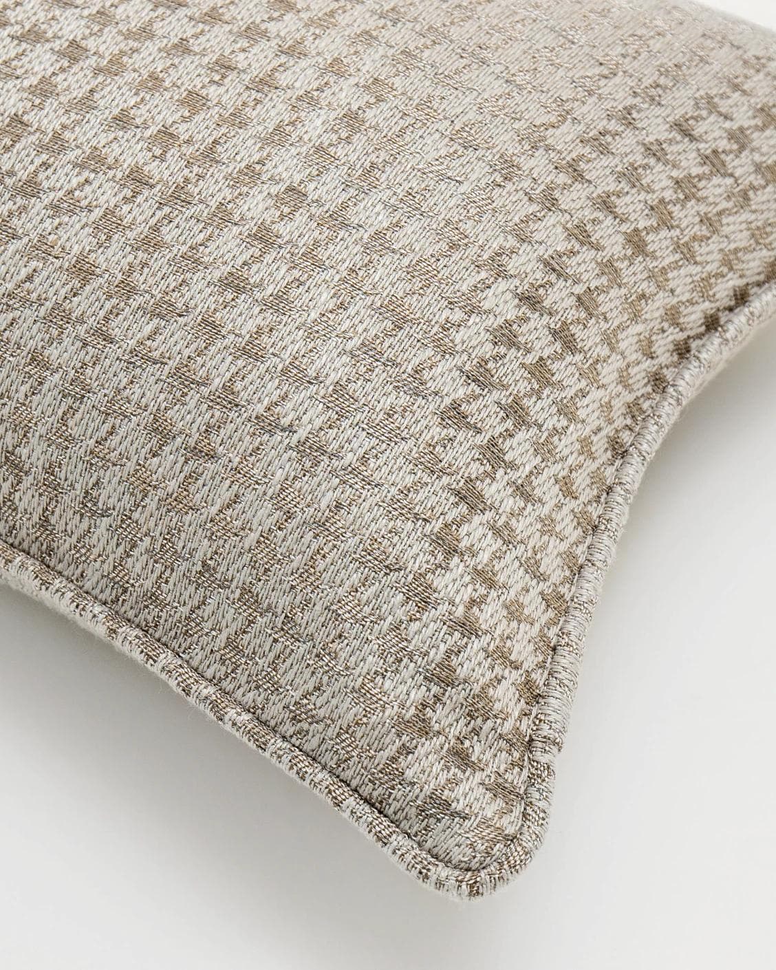 Leo Laurent II cushion in brown and silver, shown in a product left view as image 6