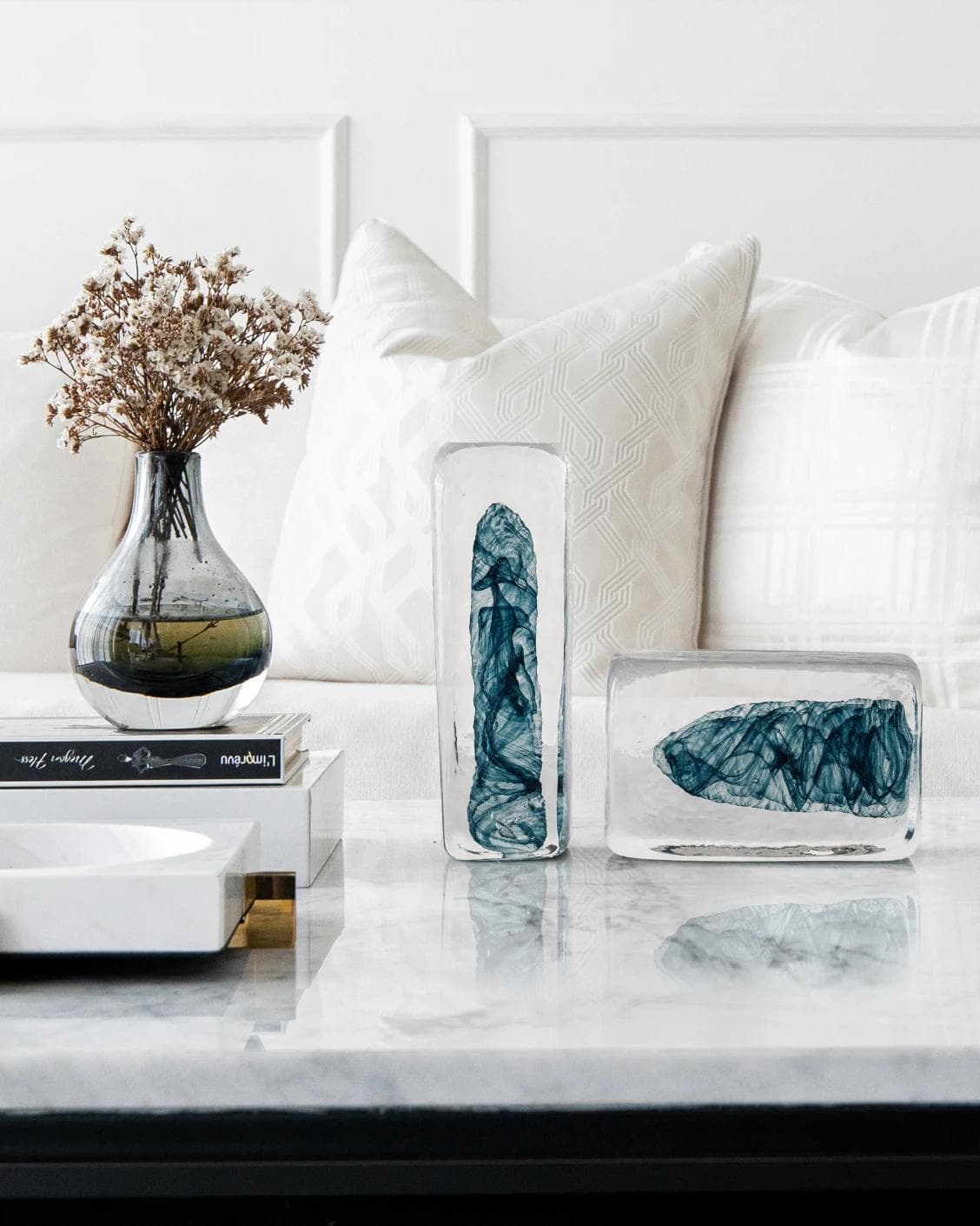 Jay Bundle statues and sculptures in blue, shown in a lifestyle front view as image 4