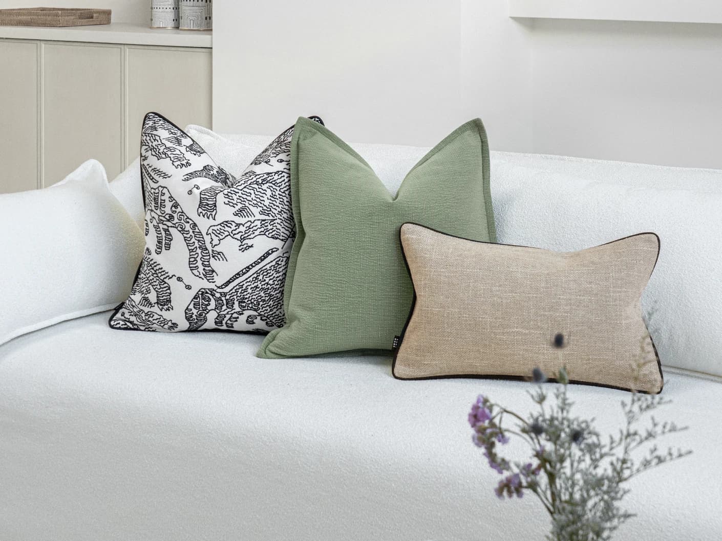 Tex Bundle bundle cushions, shown in a lifestyle front view