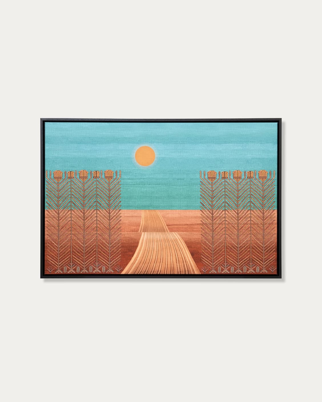 The Path canvas in blue, green and brown, shown in a lifestyle front view as image 1