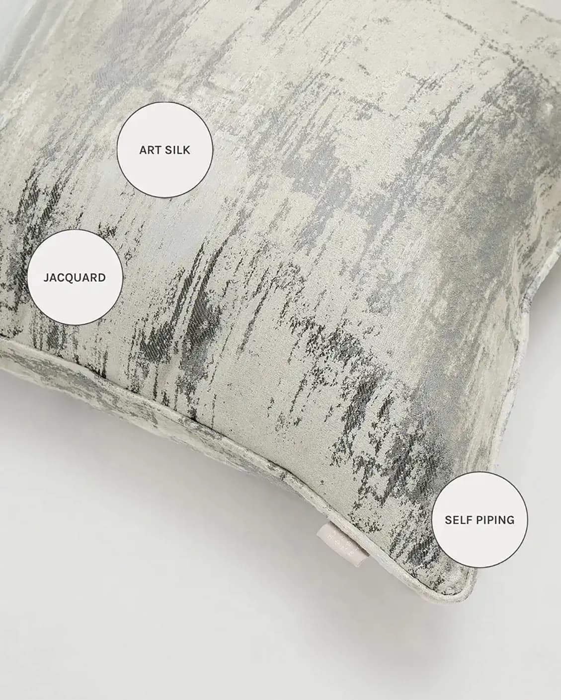 Theo Laurent cushions in grey and white, shown in a product close-up as image 9