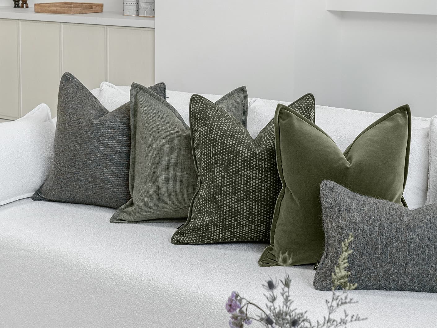 Tianna Bundle bundle cushions, shown in a lifestyle front view