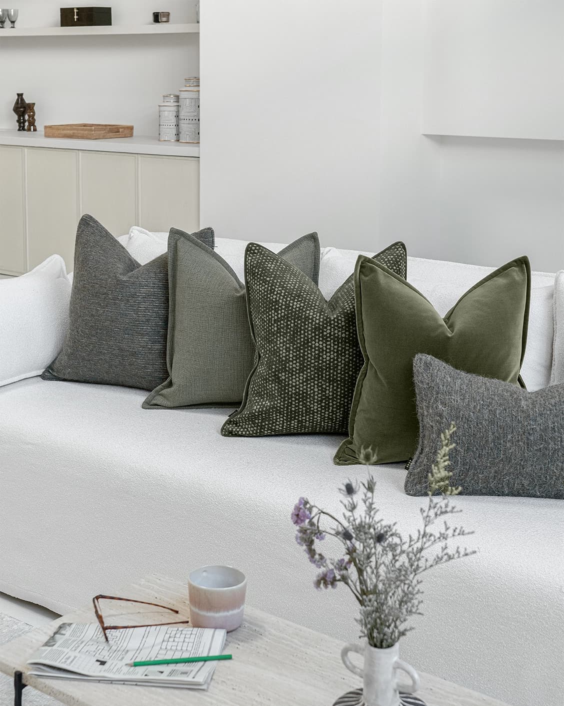 Tianna Bundle cushion, shown in a lifestyle front view as image video image