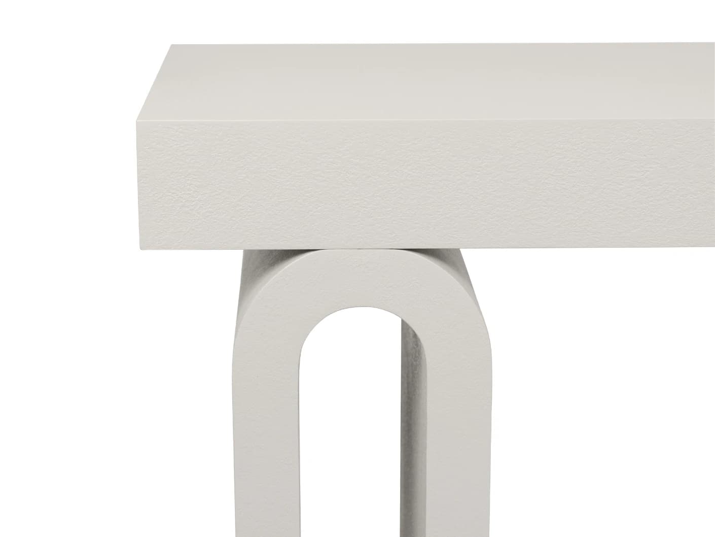 Trento console table in soft ivory and stone, shown in a product front view as image 1