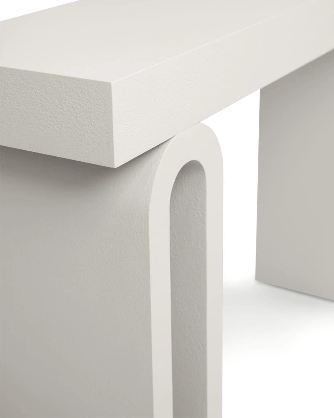 Trento Console Table Soft Ivory Stone console table in soft ivory and stone, shown in a product close-up as image 7