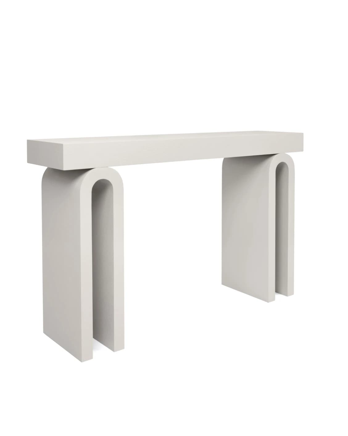 Trento Console Table Soft Ivory Stone console table in soft ivory and stone, shown in a product left view as image 9