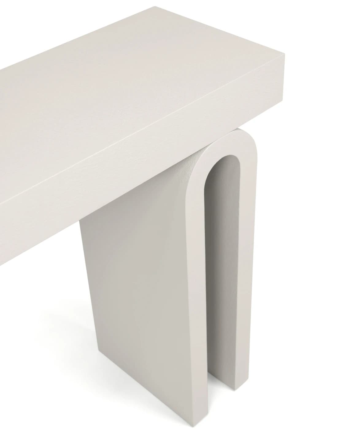 Trento Console Table Soft Ivory Stone console table in soft ivory and stone, shown in a product top view as image 10