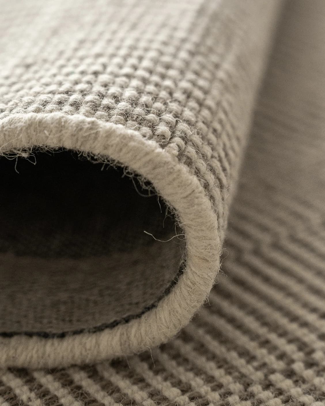 Treva Stone Runners carpet in stone, beige and taupe, shown in a lifestyle close-up as image 4