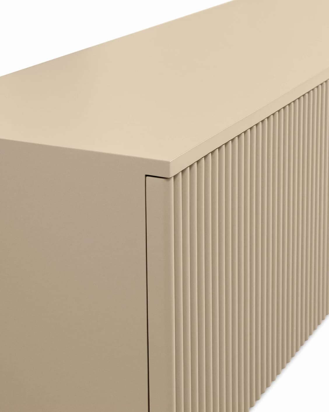 Treviso TV unit in warm clay and taupe, shown in a product left view as image 10