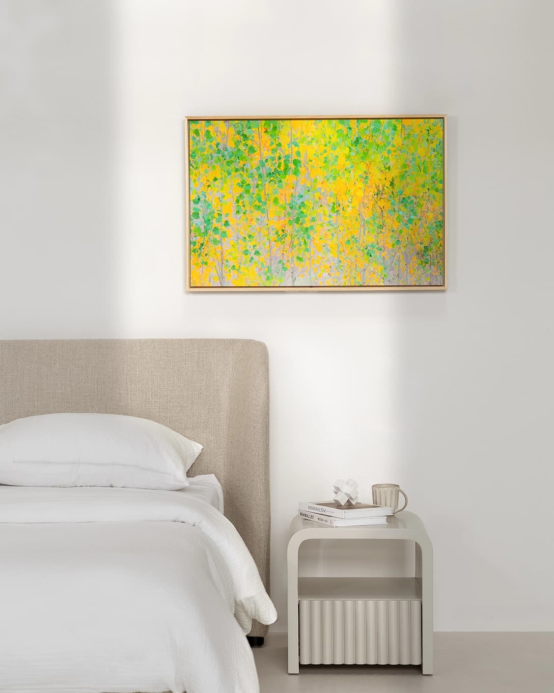 Twilight canvas in green and yellow, shown in a lifestyle front view as image 2