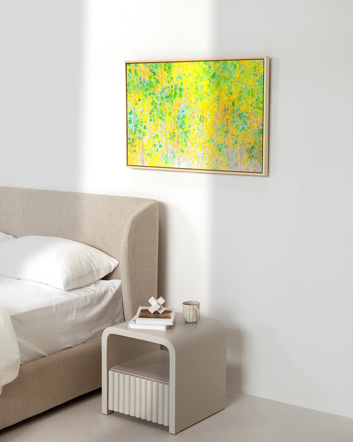 Twilight canvas in green and yellow, shown in a lifestyle right view as image 5