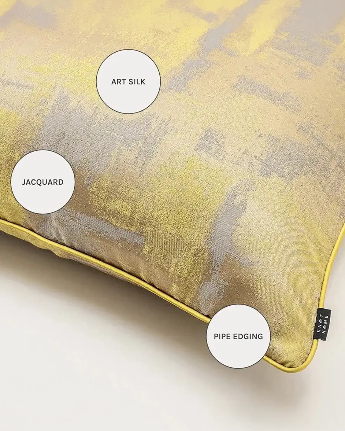 Venus Klimt cushions in yellow, shown in a product close-up as image 8