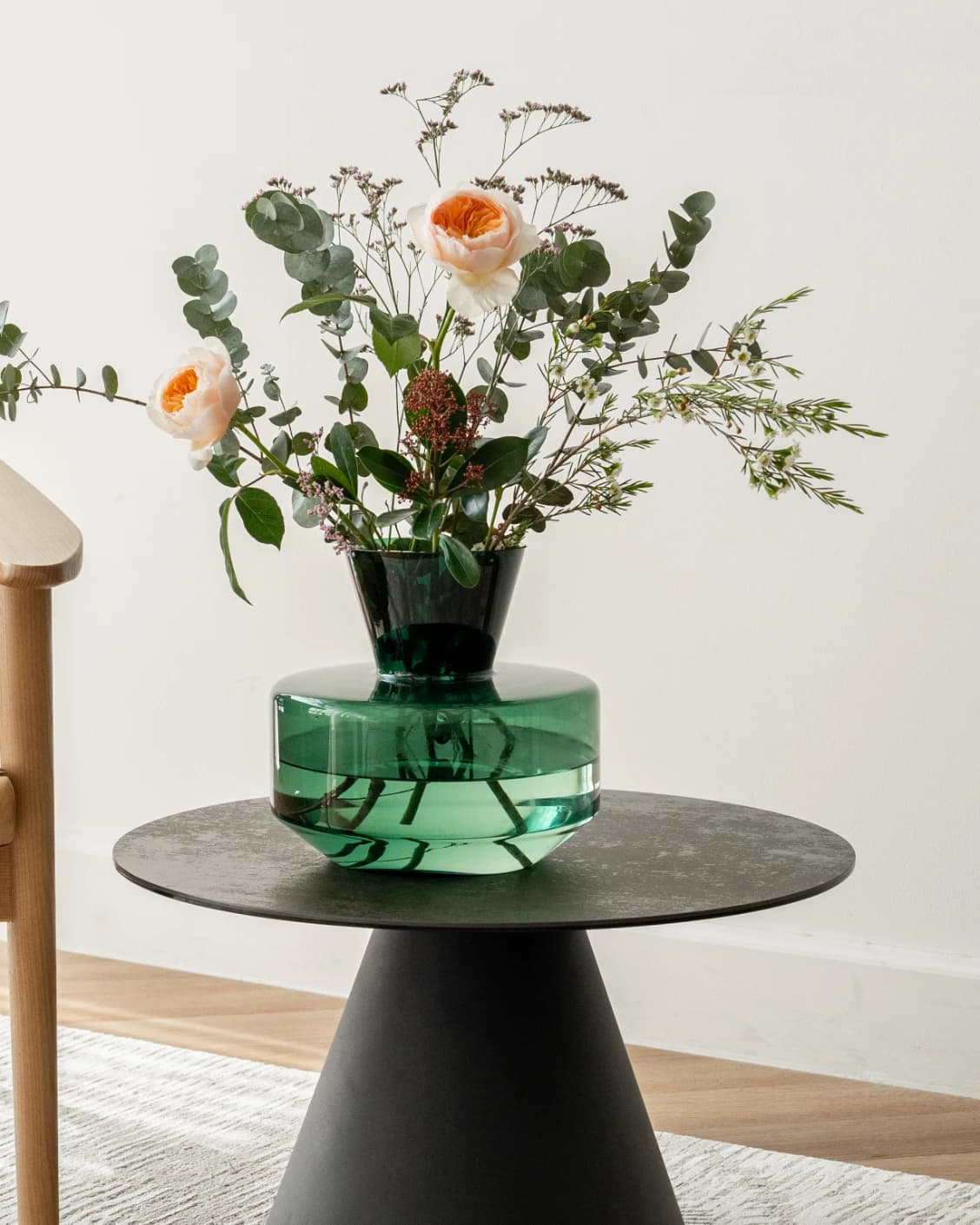 Verdell Storms vases in green, shown in a lifestyle front view as image 6