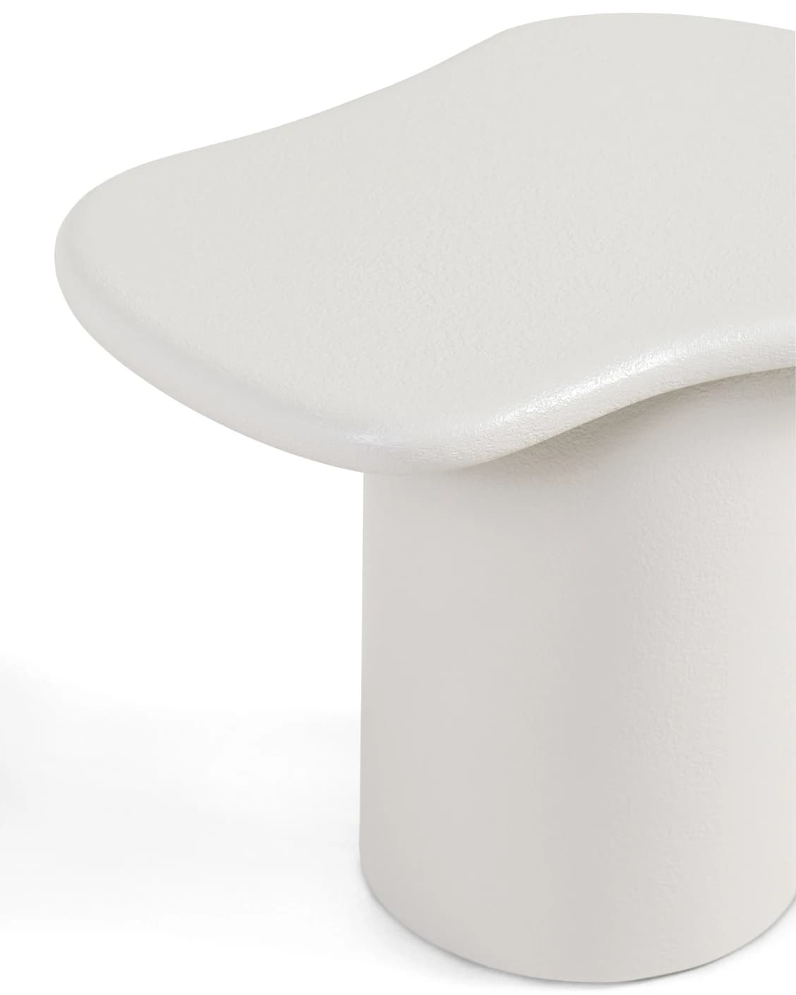 Verona side table in soft ivory and stone, shown in a product top view as image 1