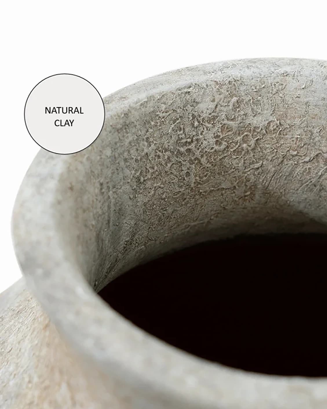Vess Terra vases in stone and grey, shown in a product close-up as image 7