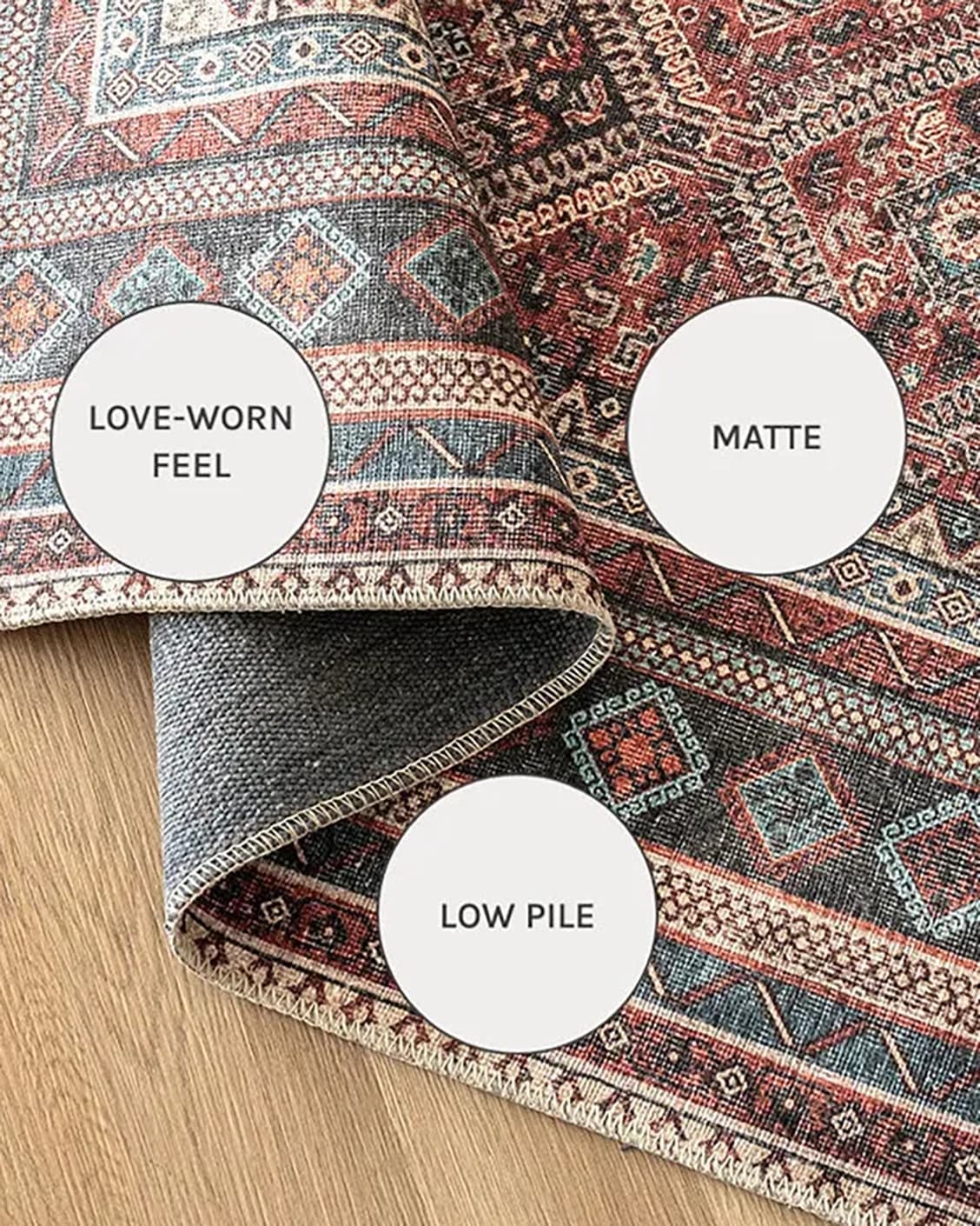 Vince Brick carpets in red, shown in a close-up as image 13