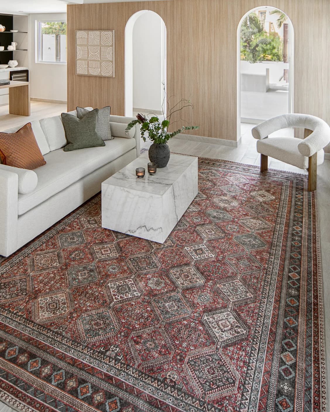 Vince Brick carpet in red, shown in a lifestyle front view as image 4