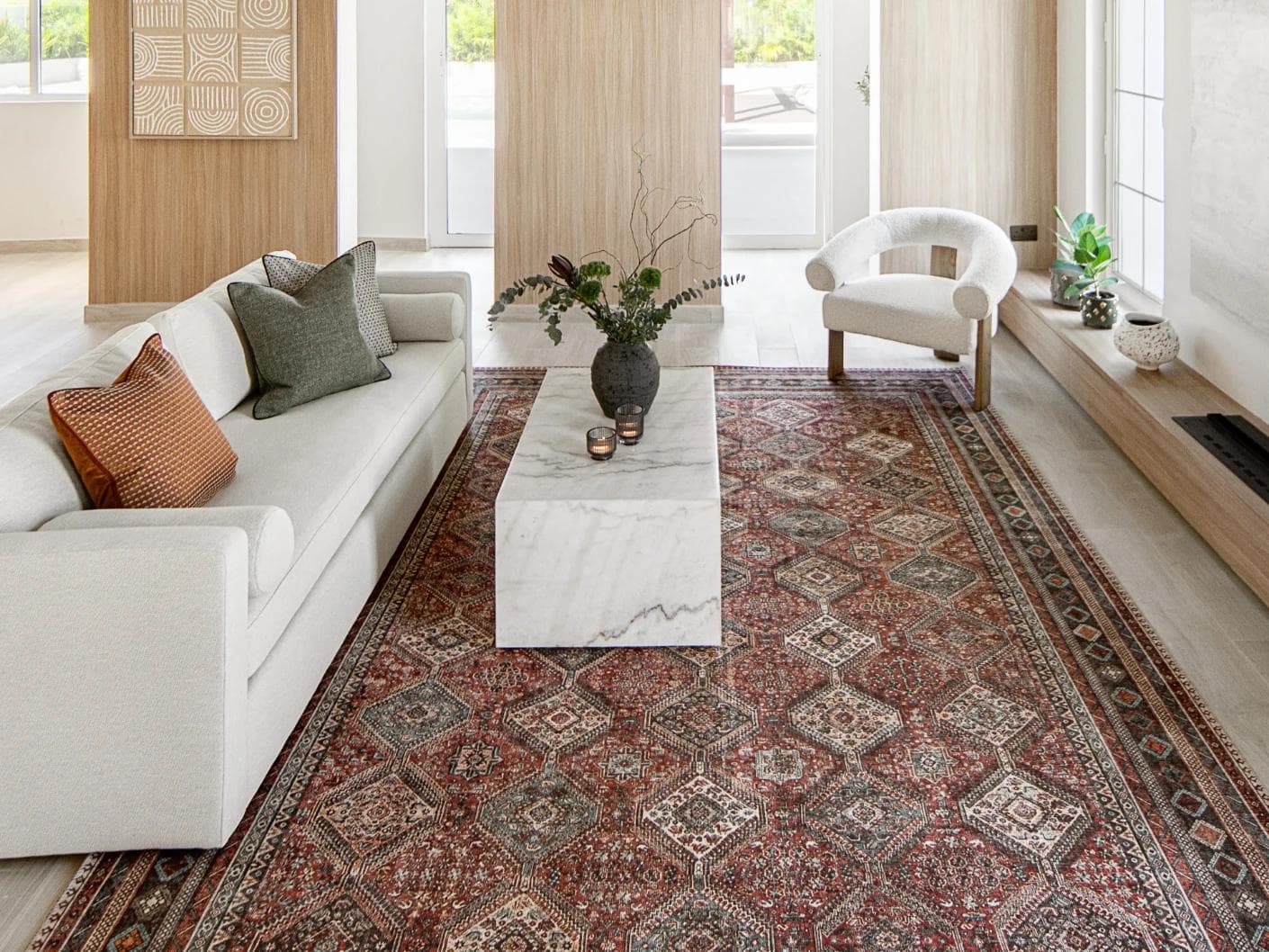Vince Brick carpet in red, shown in a lifestyle front view as image 5
