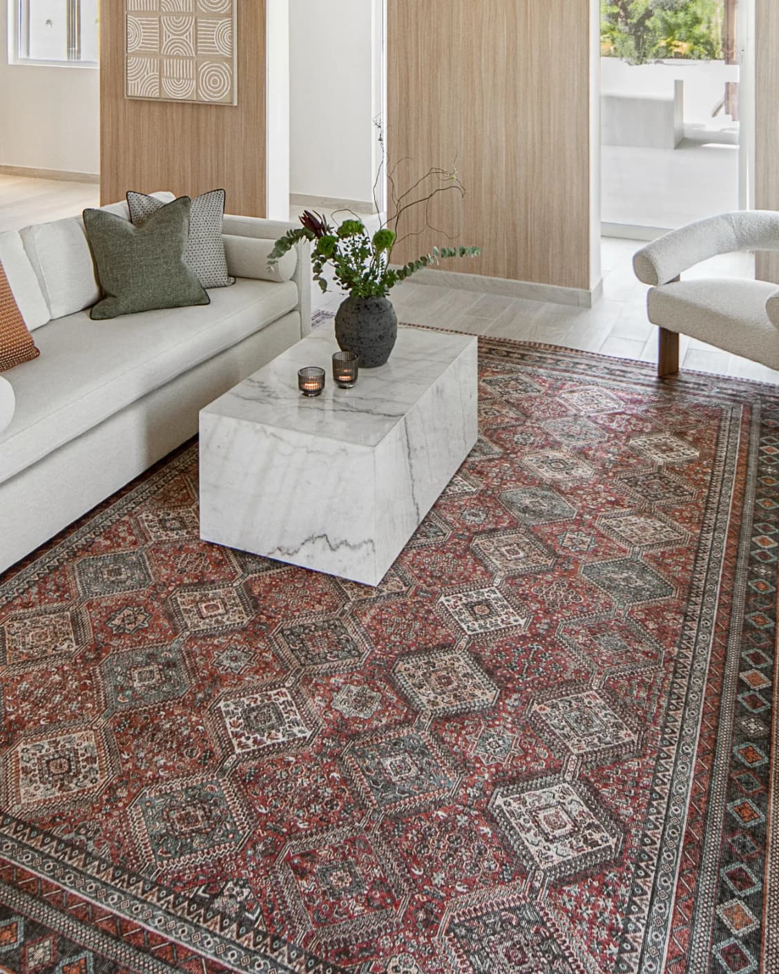 Vince Brick carpet in red, shown in a lifestyle front view as image 6