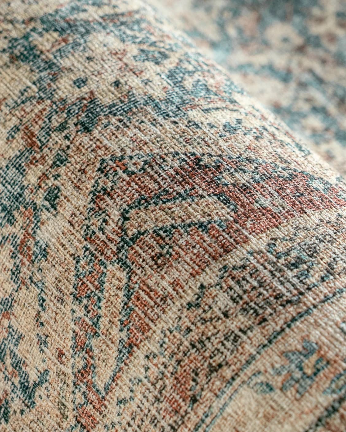 Vince Denim carpet in beige, rust and multicolour, shown in a product close-up as image 9
