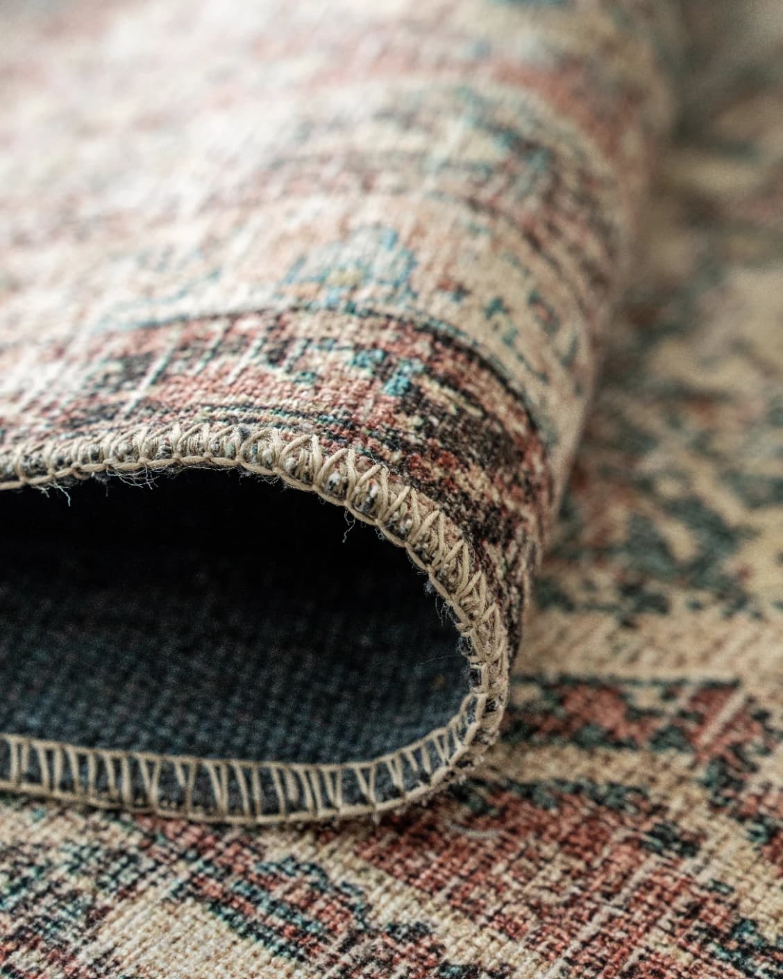 Vince Denim carpet in beige, rust and multicolour, shown in a product close-up as image 13