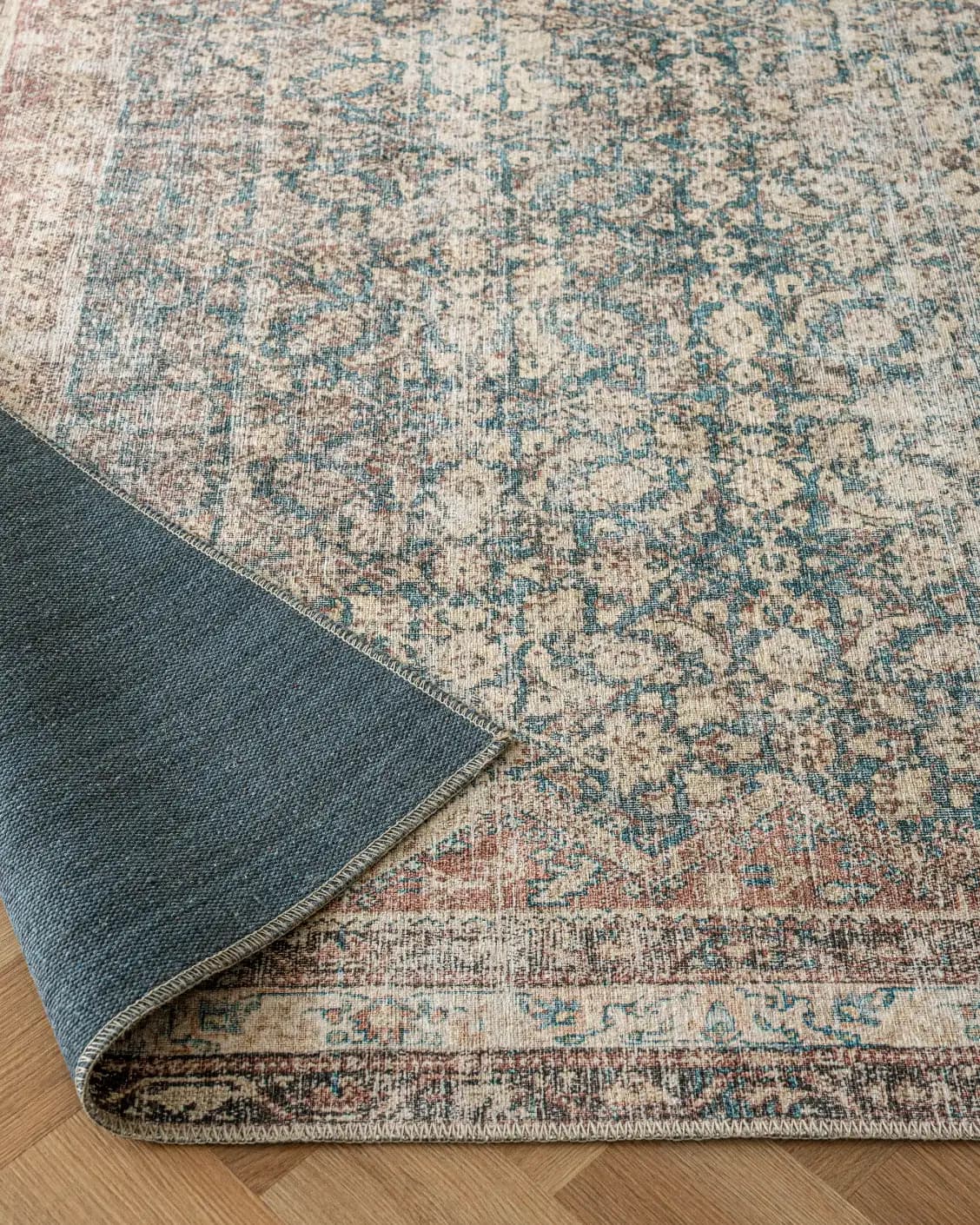 Vince Denim carpet in beige, rust and multicolour, shown in a product close-up as image 11