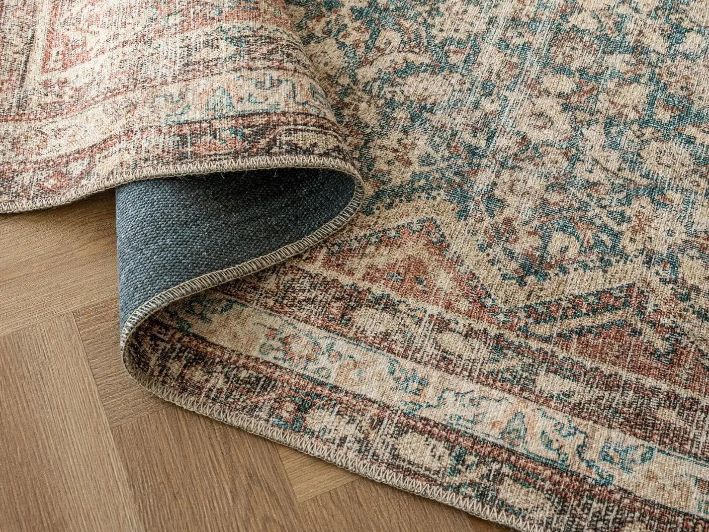 Vince Denim carpet in beige, rust and multicolour, shown in a product close-up as image 12