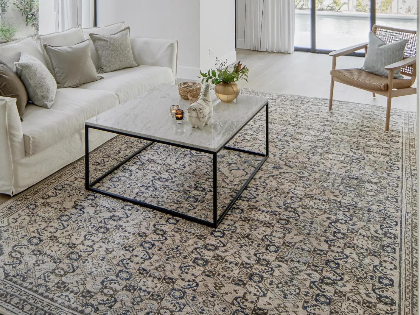 Vince Dune carpet in brown and beige, shown in a lifestyle front view as image 5