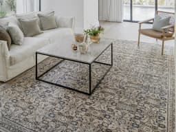 Vince Dune carpet in dune, brown and beige, shown in a lifestyle front view