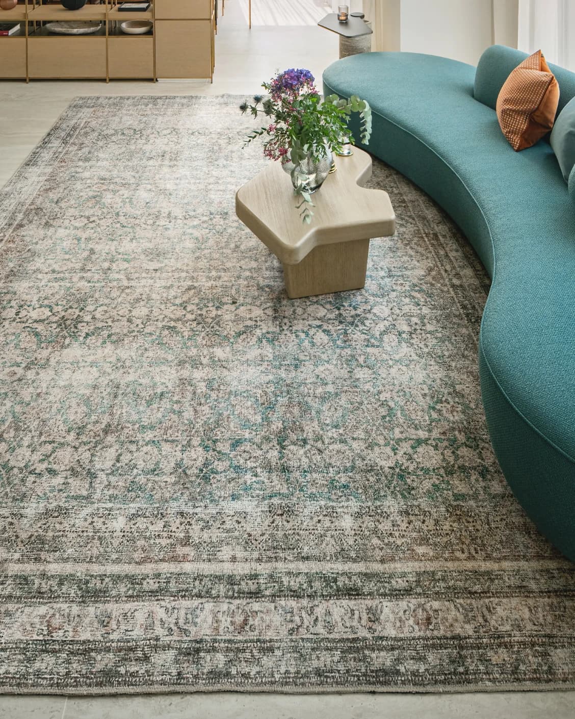 Vince Mira carpet in grey, shown in a lifestyle front view as image 4