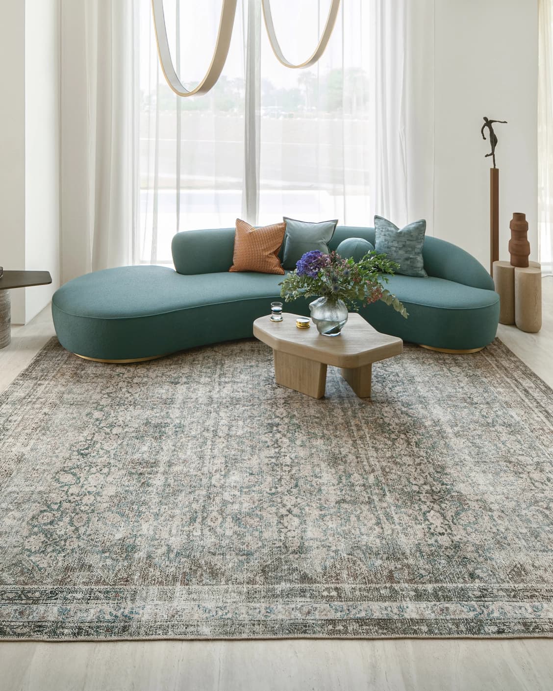 Vince Mira carpet in grey, shown in a lifestyle front view as image 5