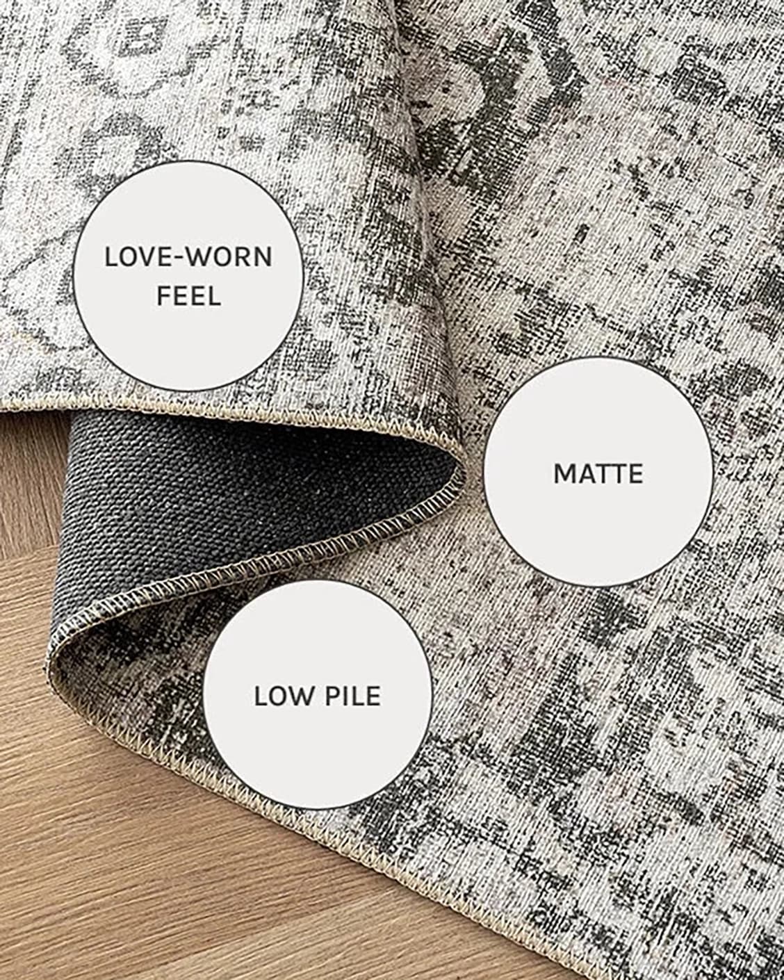 Vince Porcini carpets in grey and charcoal, shown in a close-up as image 13