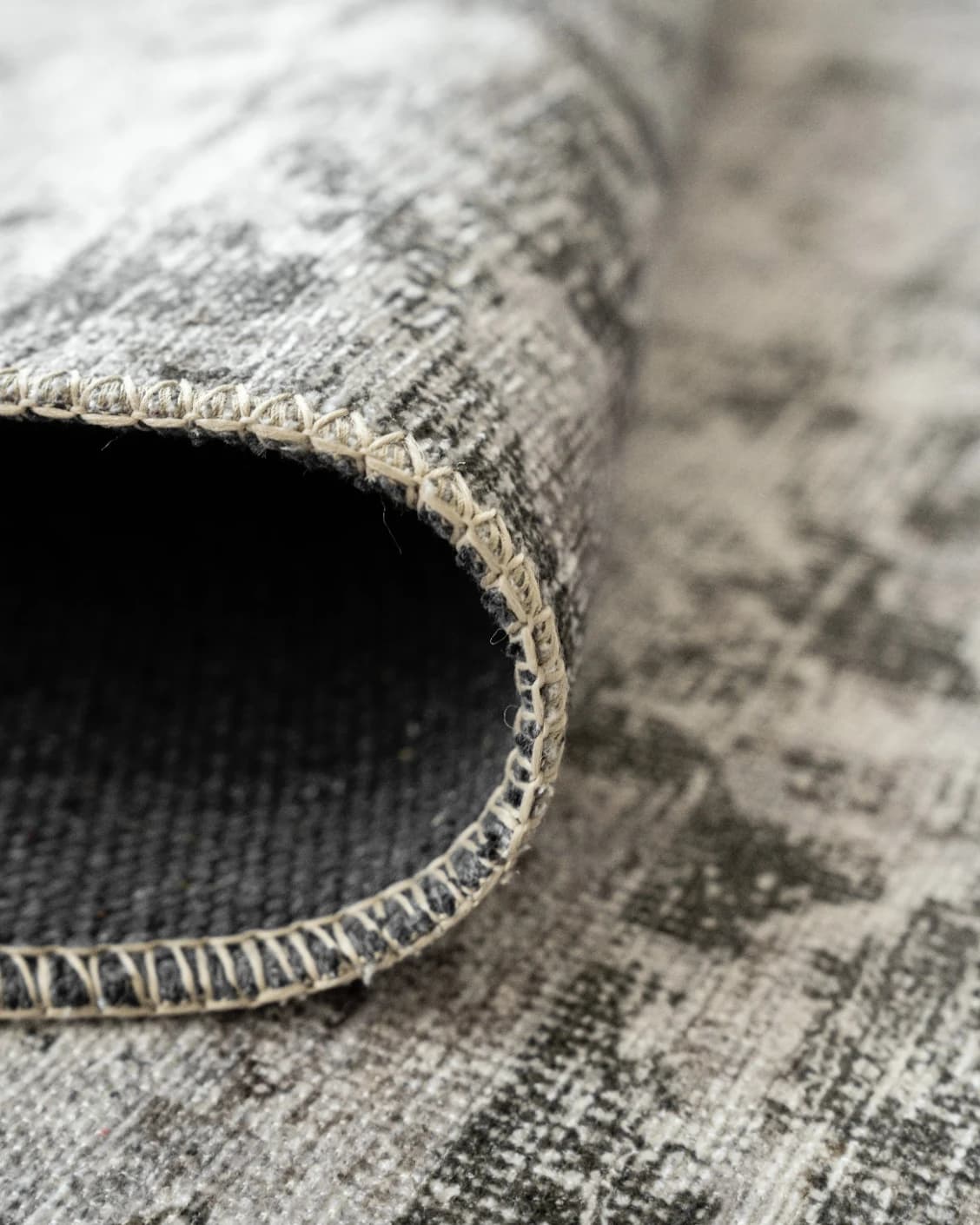 Vince Porcini Runners carpet in grey and charcoal, shown in a product close-up as image 7