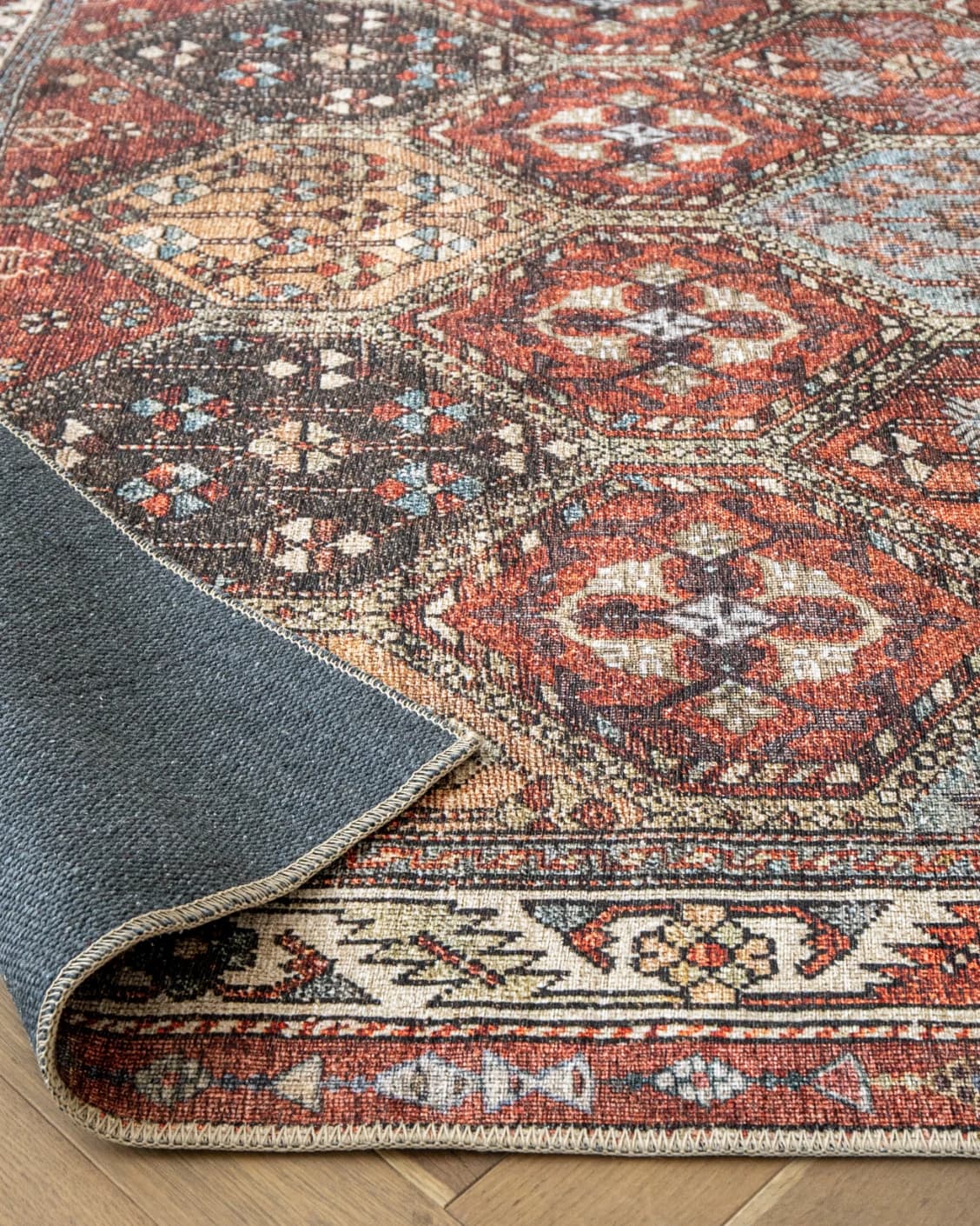 Vince Rosso carpet in rust and multicolour, shown in a product close-up as image 15