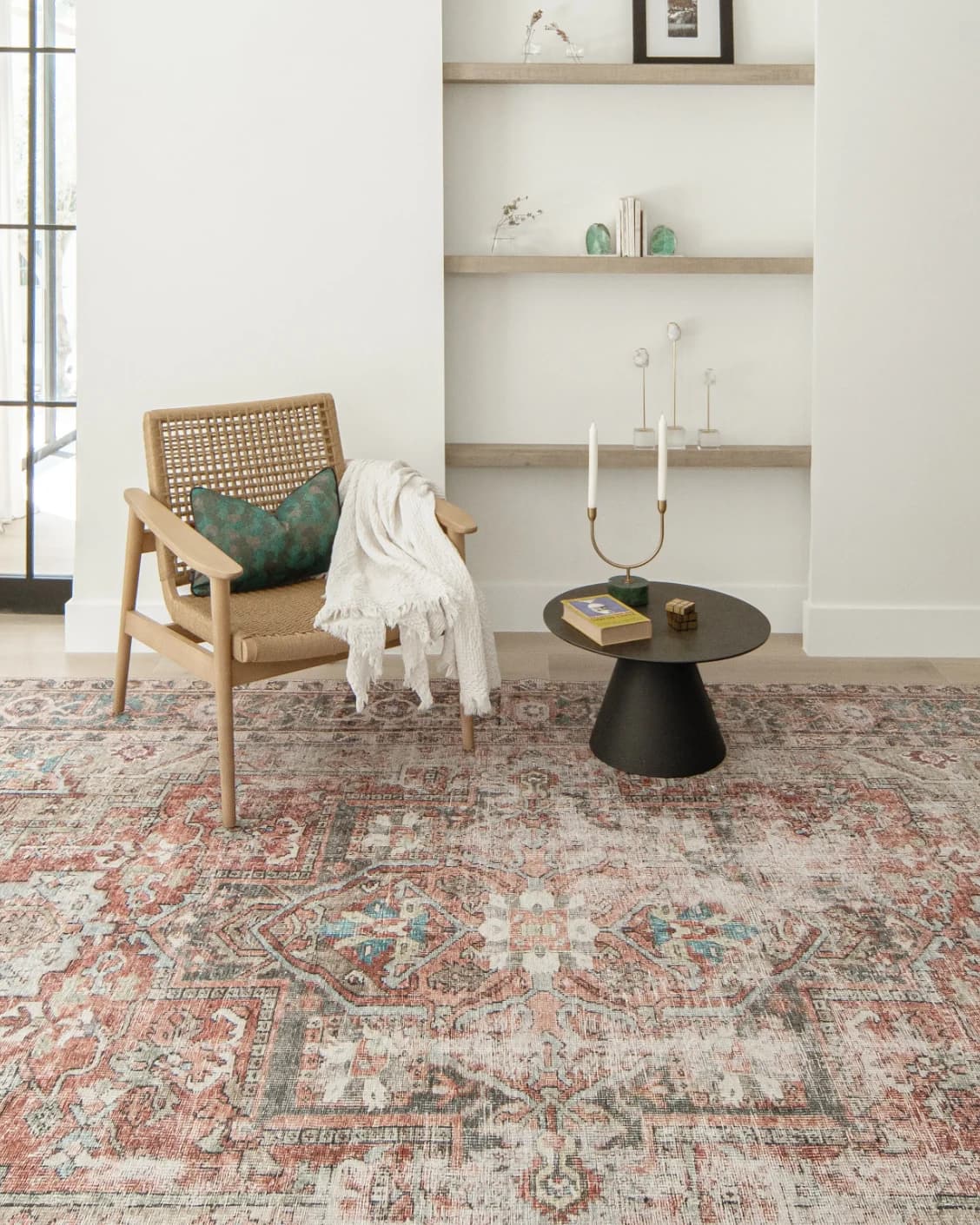 Vince Rouge carpet in red and multicolour, shown in a lifestyle front view as image 4