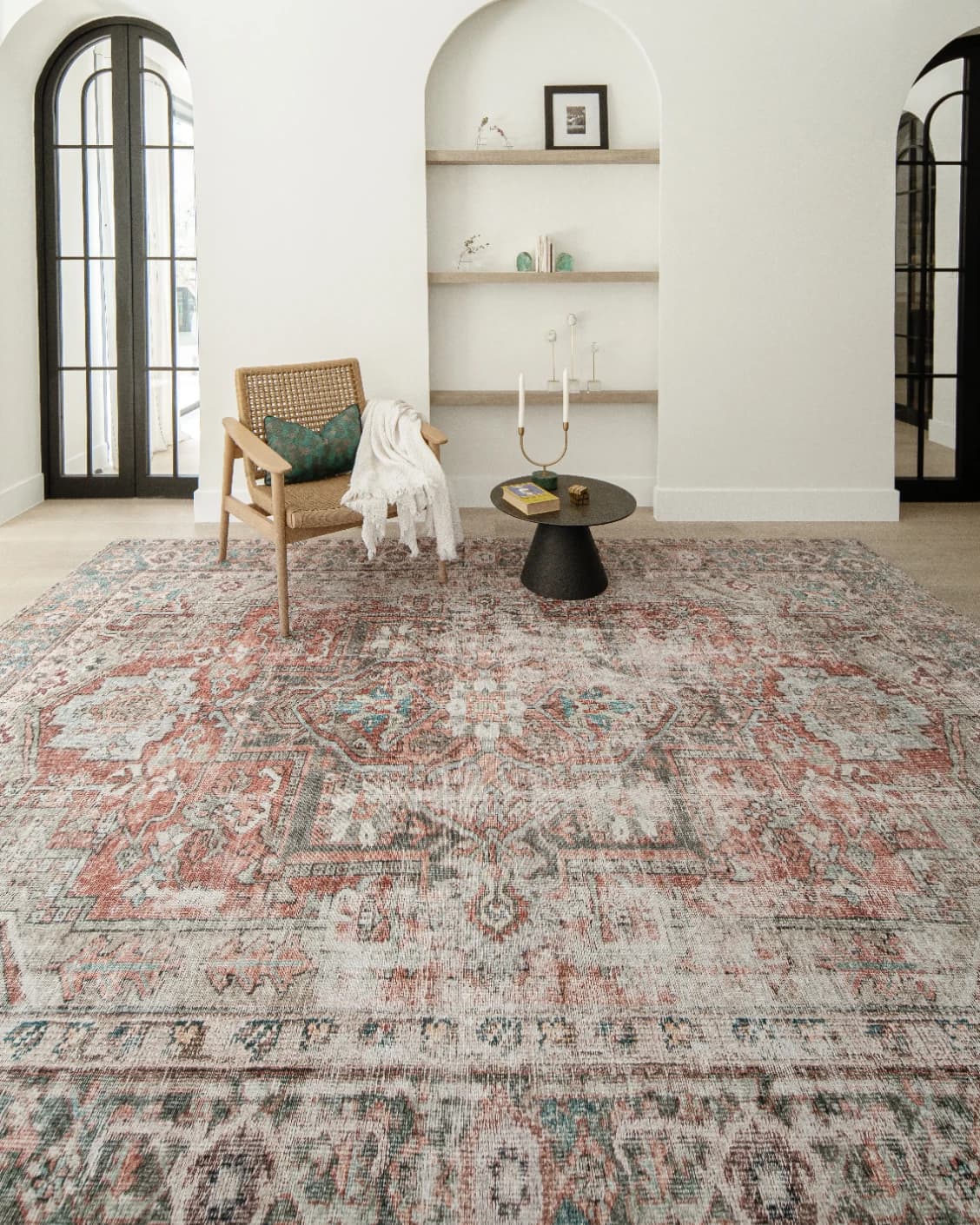 Vince Rouge carpet in red and multicolour, shown in a lifestyle front view as image 5