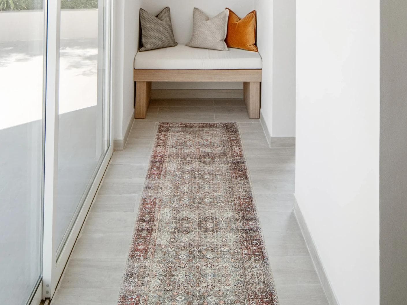 Vince Sandy Runners carpet in beige and multicolour, shown in a lifestyle front view as image 2