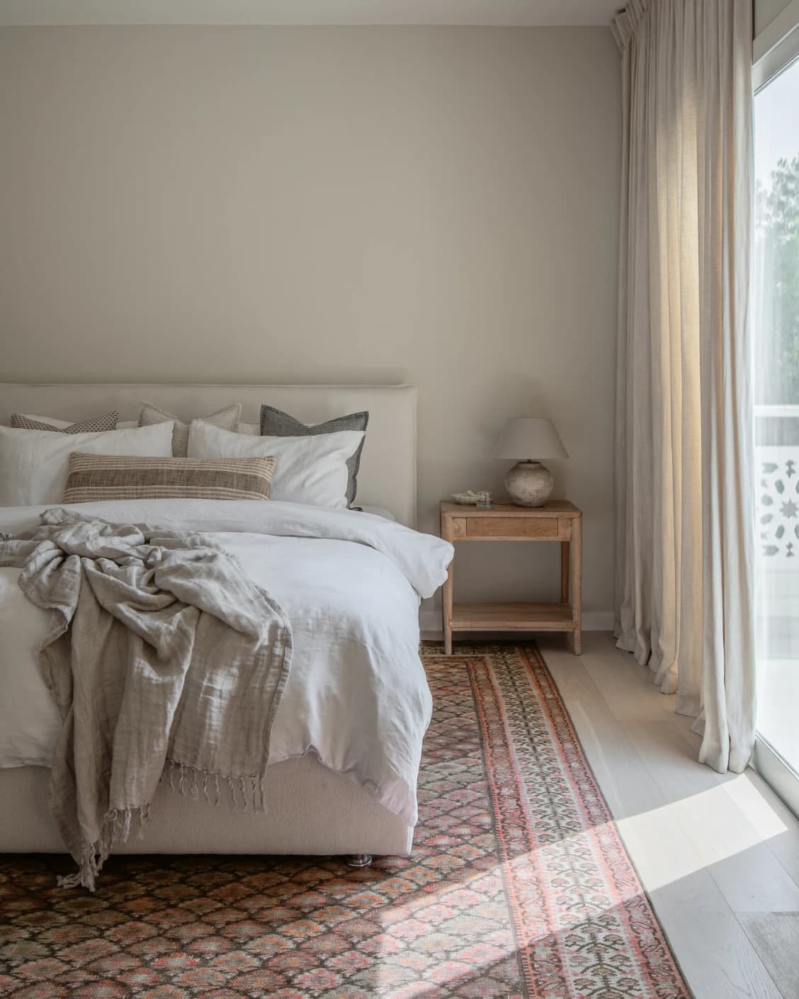 Vincent Copper carpet in taupe, orange and multicolour, shown in a lifestyle front view as image 14
