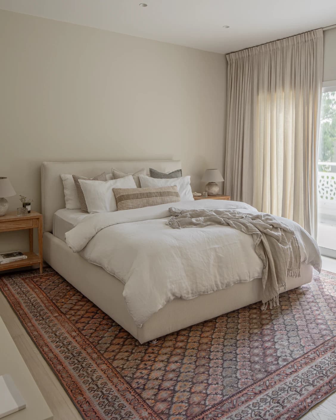 Vincent Copper carpet in taupe, orange and multicolour, shown in a lifestyle left view as image 24