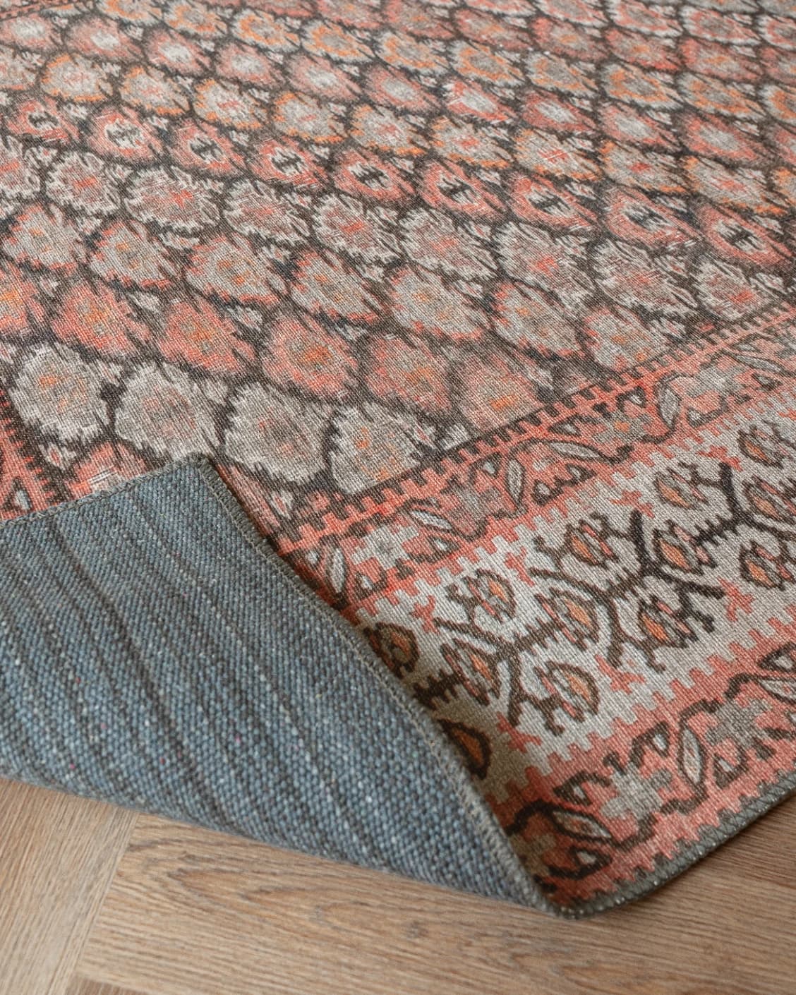 Vincent Copper carpet in taupe, orange and multicolour, shown in a product close-up as image 29