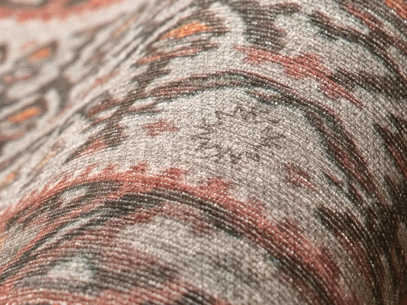 Vincent Copper carpets in taupe, orange and multicolour, shown in a lifestyle front view as image 1